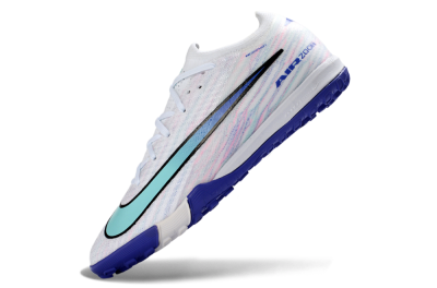 Unisex Nike Air Zoom Mercurial Vapor 16 Elite TF Artificial Turf Low-Tops Football Shoes - White/Aqua Blue/Deep Purple