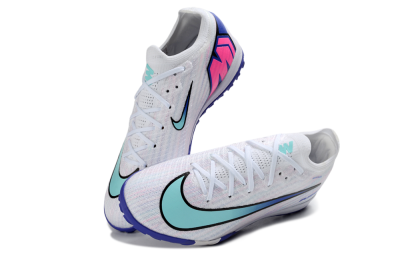 Unisex Nike Air Zoom Mercurial Vapor 16 Elite TF Artificial Turf Low-Tops Football Shoes - White/Aqua Blue/Deep Purple