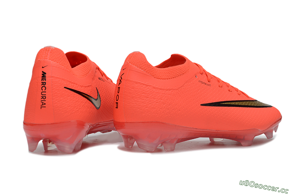 Unisex Nike Air Zoom Mercurial Vapor 16 Elite FG Firm Ground Low-Tops Football Boots - Orange/Sunset Orange/Jet Black 6