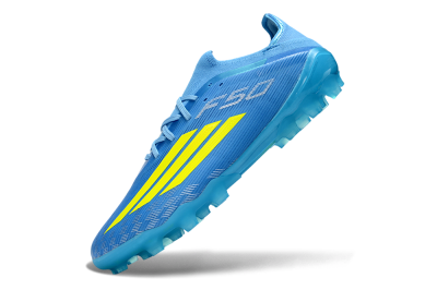Men's Adidas F50 Elite AG Artificial Grass Low-Tops Football Boots - Blue/Neon Yellow/Light Blue