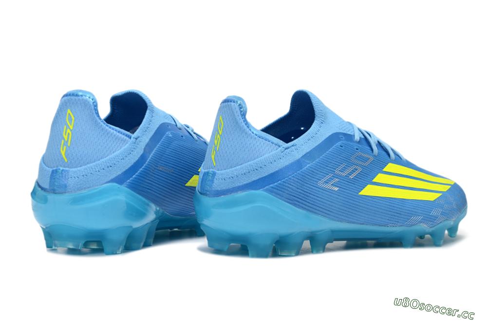 Men's Adidas F50 Elite AG Artificial Grass Low-Tops Football Boots - Blue/Neon Yellow/Light Blue 6