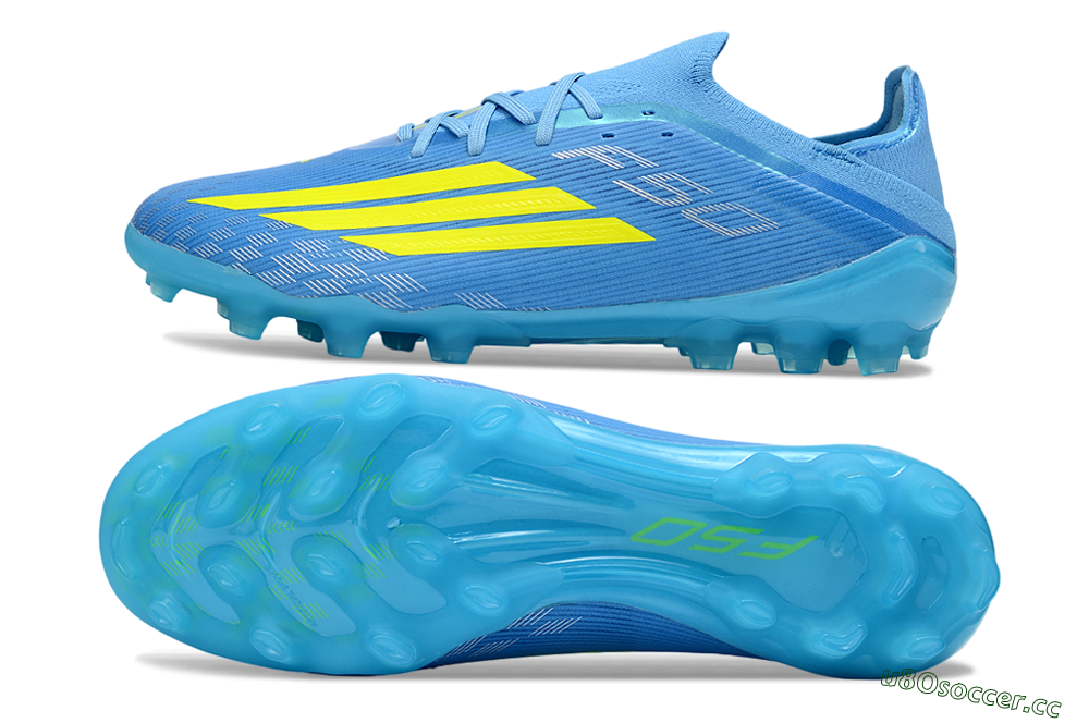 Men's Adidas F50 Elite AG Artificial Grass Low-Tops Football Boots - Blue/Neon Yellow/Light Blue 1