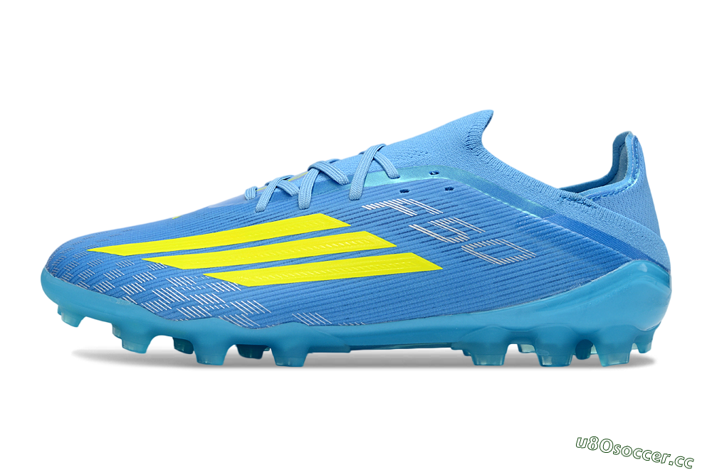 Men's Adidas F50 Elite AG Artificial Grass Low-Tops Football Boots - Blue/Neon Yellow/Light Blue 0