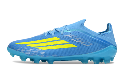 Men's Adidas F50 Elite AG Artificial Grass Low-Tops Football Boots - Blue/Neon Yellow/Light Blue