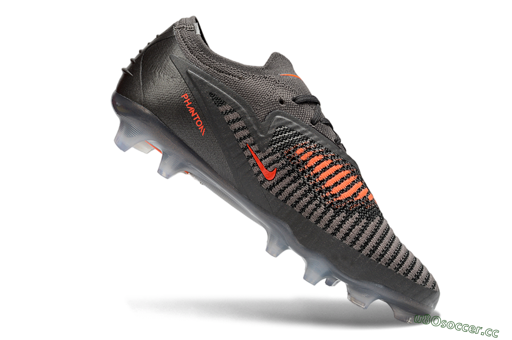Unisex Nike Phantom 6 Elite Low FG Firm Ground Low-Tops Football Boots - Gray/Emerald Green/Neon Orange 4