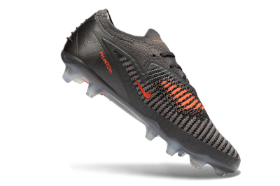 Unisex Nike Phantom 6 Elite Low FG Firm Ground Low-Tops Football Boots - Gray/Emerald Green/Neon Orange