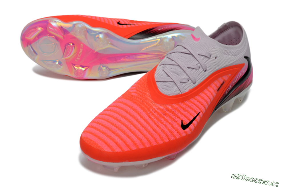 Unisex Nike Phantom 6 Elite Low FG Firm Ground Low-Tops Football Boots - Pink/Bright Neon/Black 3