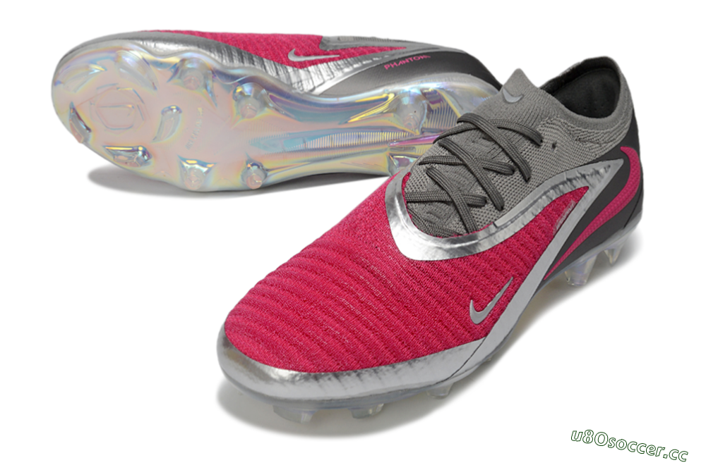 Unisex Nike Phantom 6 Elite Low FG Firm Ground Low-Tops Football Boots - Pink/Steel Gray/Rosé Pink 3