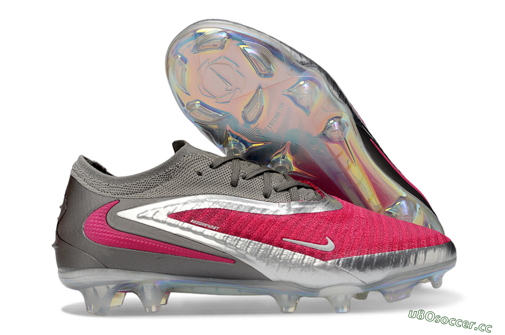 Unisex Nike Phantom 6 Elite Low FG Firm Ground Low-Tops Football Boots - Pink/Steel Gray/Rosé Pink 2