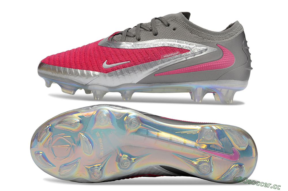 Unisex Nike Phantom 6 Elite Low FG Firm Ground Low-Tops Football Boots - Pink/Steel Gray/Rosé Pink 1