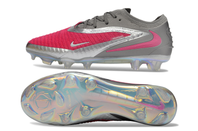 Unisex Nike Phantom 6 Elite Low FG Firm Ground Low-Tops Football Boots - Pink/Steel Gray/Rosé Pink