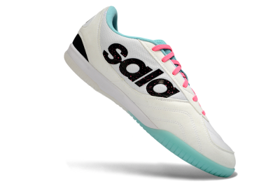 Men's Adidas Top Sala Competition IC Indoor & Futsal Low-Tops Football Shoes - White/Aqua Breeze/Hot Pink