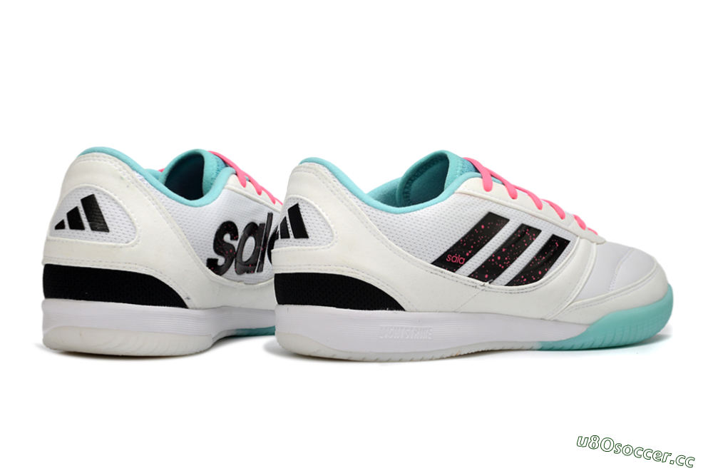 Men's Adidas Top Sala Competition IC Indoor & Futsal Low-Tops Football Shoes - White/Aqua Breeze/Hot Pink 6