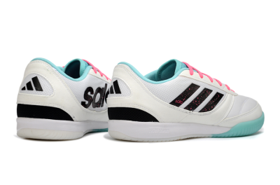 Men's Adidas Top Sala Competition IC Indoor & Futsal Low-Tops Football Shoes - White/Aqua Breeze/Hot Pink