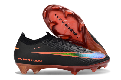 Unisex Nike Air Zoom Mercurial Vapor 16 Elite FG Firm Ground Low-Tops Football Boots - Black/Flame Orange/Neon Green
