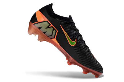 Unisex Nike Air Zoom Mercurial Vapor 16 Elite FG Firm Ground Low-Tops Football Boots - Black/Flame Orange/Neon Green