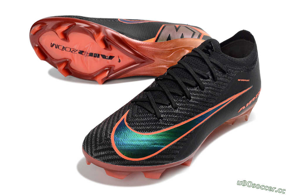 Unisex Nike Air Zoom Mercurial Vapor 16 Elite FG Firm Ground Low-Tops Football Boots - Black/Flame Orange/Neon Green 3