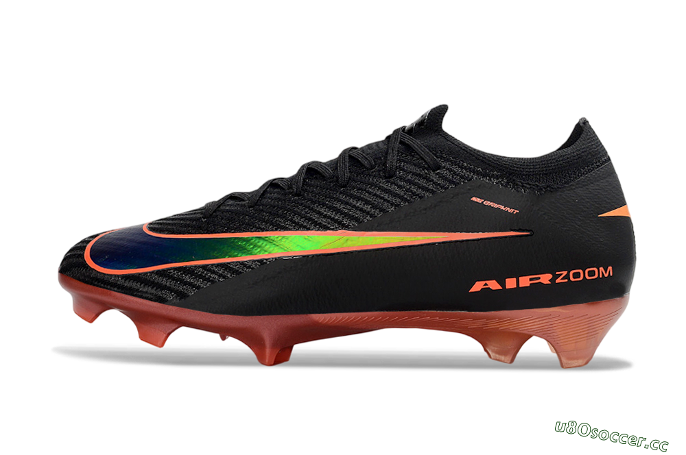 Unisex Nike Air Zoom Mercurial Vapor 16 Elite FG Firm Ground Low-Tops Football Boots - Black/Flame Orange/Neon Green 0