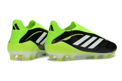 Men's Adidas Copa Pure 4 Elite Laceless FG Firm Ground Low-Tops Football Boots - Black/Neon Green/White