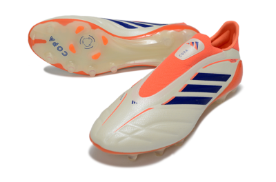 Men's Adidas Copa Pure 4 Elite Laceless FG Firm Ground Low-Tops Football Boots - Orange/Vibrant Orange/Deep Blue