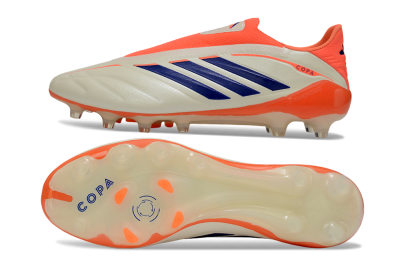 Men's Adidas Copa Pure 4 Elite Laceless FG Firm Ground Low-Tops Football Boots - Orange/Vibrant Orange/Deep Blue
