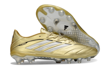 Men's Adidas Copa Pure 4 Elite FG Firm Ground Low-Tops Football Boots - Gold/Metallic Gold/Silver