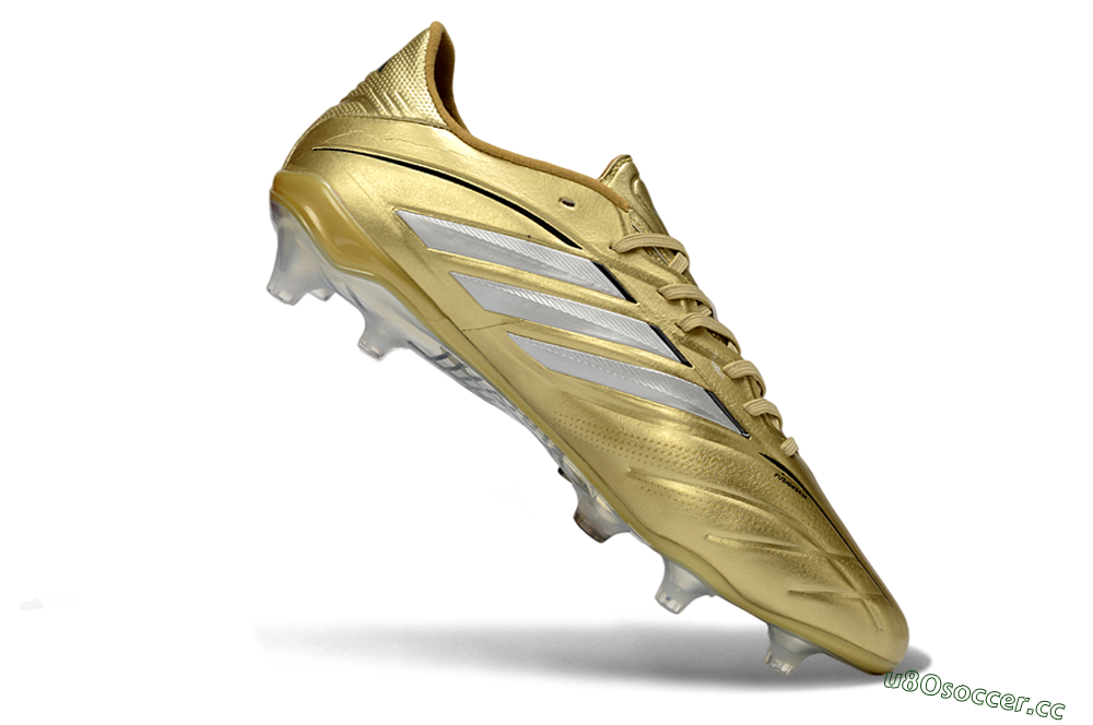 Men's Adidas Copa Pure 4 Elite FG Firm Ground Low-Tops Football Boots - Gold/Metallic Gold/Silver 4