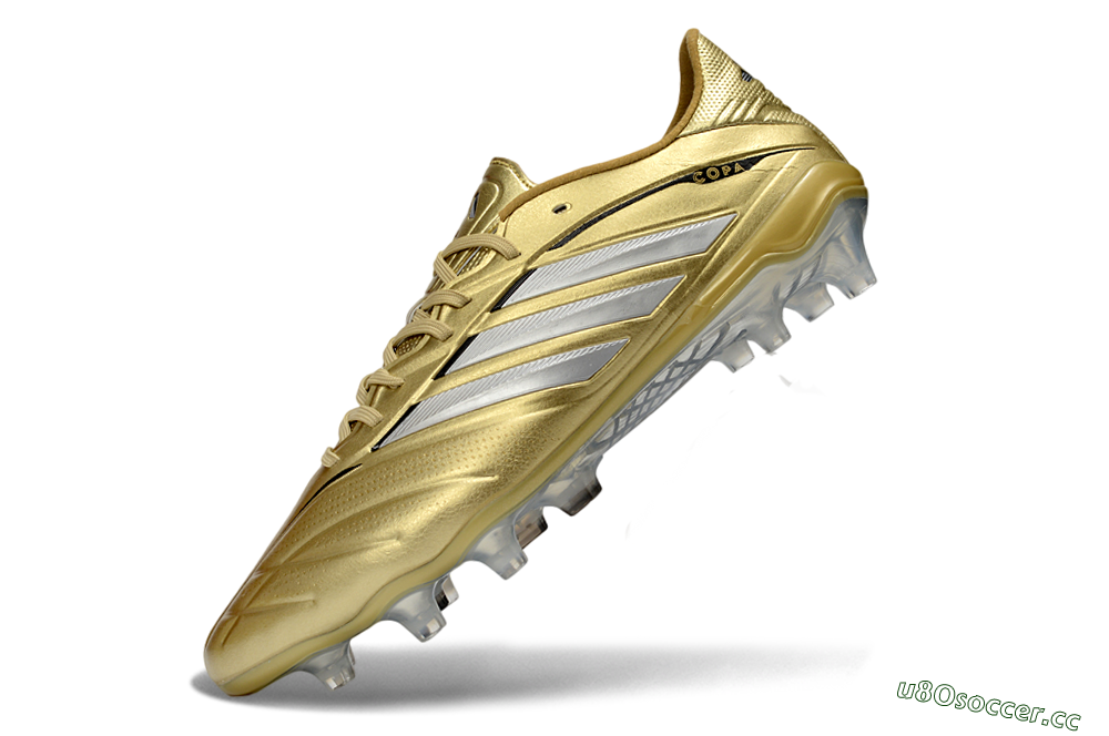 Men's Adidas Copa Pure 4 Elite FG Firm Ground Low-Tops Football Boots - Gold/Metallic Gold/Silver 5