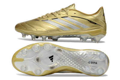 Men's Adidas Copa Pure 4 Elite FG Firm Ground Low-Tops Football Boots - Gold/Metallic Gold/Silver
