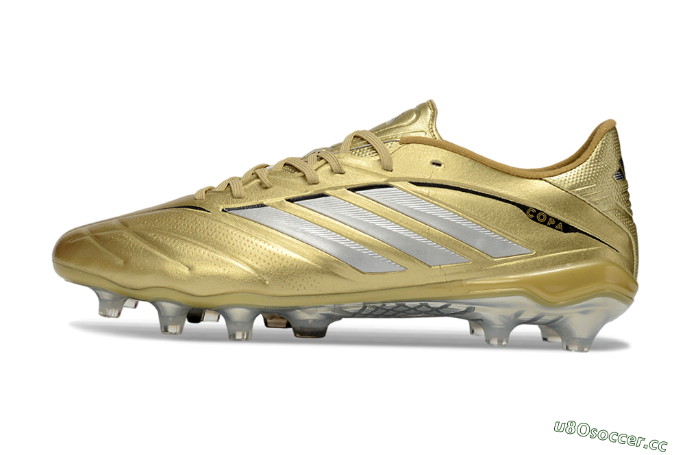 Men's Adidas Copa Pure 4 Elite FG Firm Ground Low-Tops Football Boots - Gold/Metallic Gold/Silver 0
