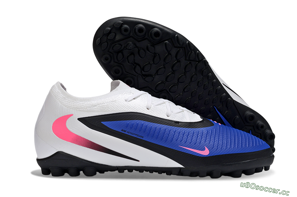Men's Nike Phantom 6 Elite Low TF Artificial Turf Low-Tops Football Shoes - Blue/Electric Blue/Pink Blast 2