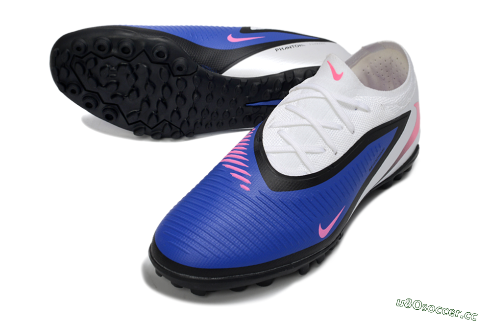Men's Nike Phantom 6 Elite Low TF Artificial Turf Low-Tops Football Shoes - Blue/Electric Blue/Pink Blast 3