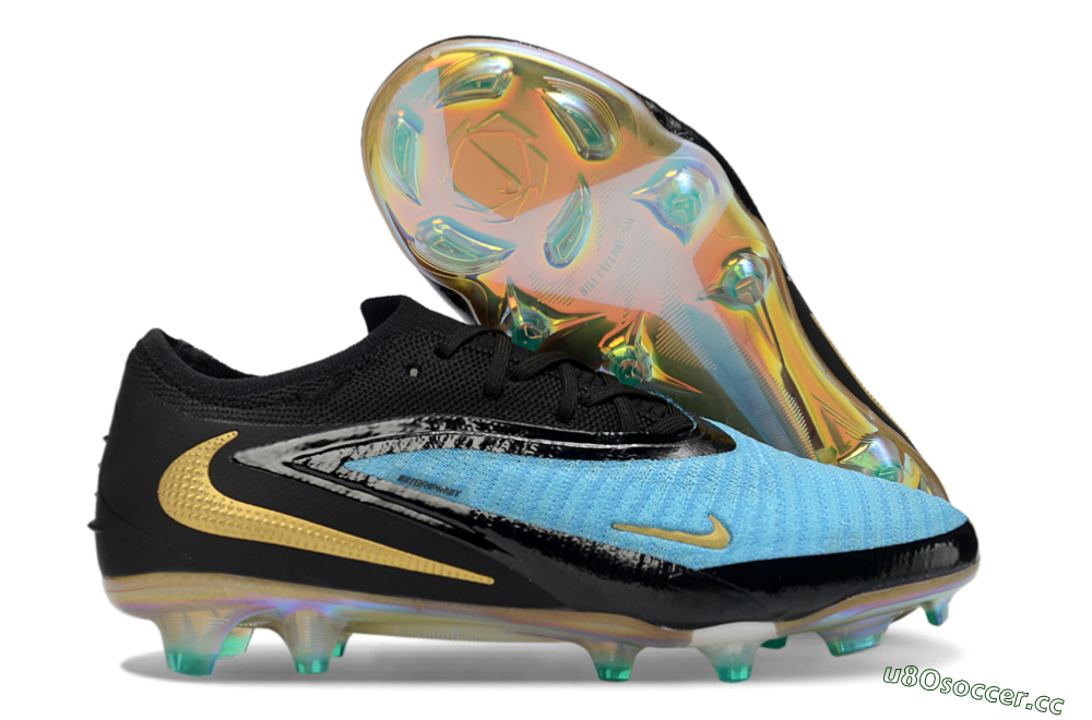 Unisex Nike Phantom 6 Elite Low FG Firm Ground Low-Tops Football Boots - Teal/Gold/Black 2