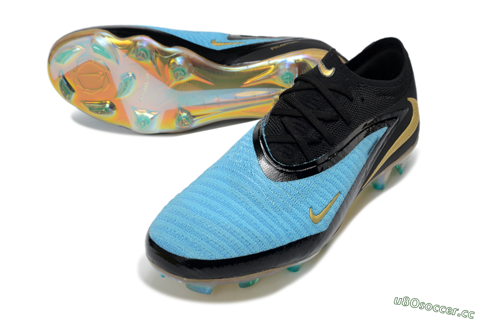 Unisex Nike Phantom 6 Elite Low FG Firm Ground Low-Tops Football Boots - Teal/Gold/Black 3