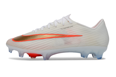 Men's Nike Air Zoom Mercurial Superfly 11 FG Firm Ground Low-Tops Football Boots - White/Bright Orange/Gold Metallic