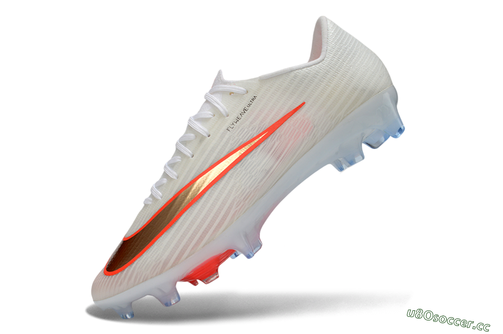 Men's Nike Air Zoom Mercurial Superfly 11 FG Firm Ground Low-Tops Football Boots - White/Bright Orange/Gold Metallic 5