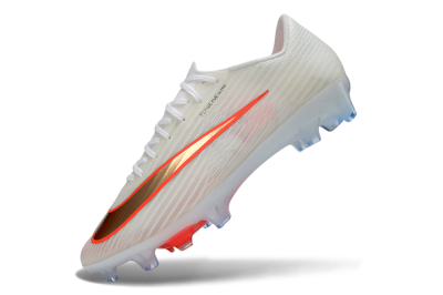 Men's Nike Air Zoom Mercurial Superfly 11 FG Firm Ground Low-Tops Football Boots - White/Bright Orange/Gold Metallic