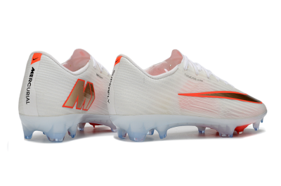 Men's Nike Air Zoom Mercurial Superfly 11 FG Firm Ground Low-Tops Football Boots - White/Bright Orange/Gold Metallic