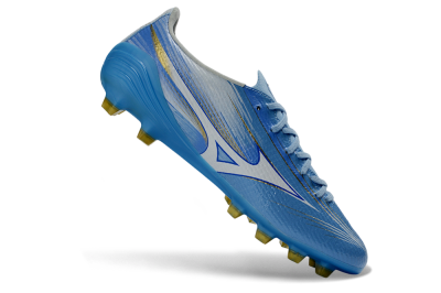 Men's Mizuno Alpha 3 FG Firm Ground Low-Tops Football Boots - Blue/Sky Blue/Gold