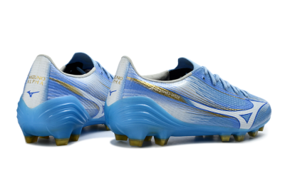 Men's Mizuno Alpha 3 FG Firm Ground Low-Tops Football Boots - Blue/Sky Blue/Gold