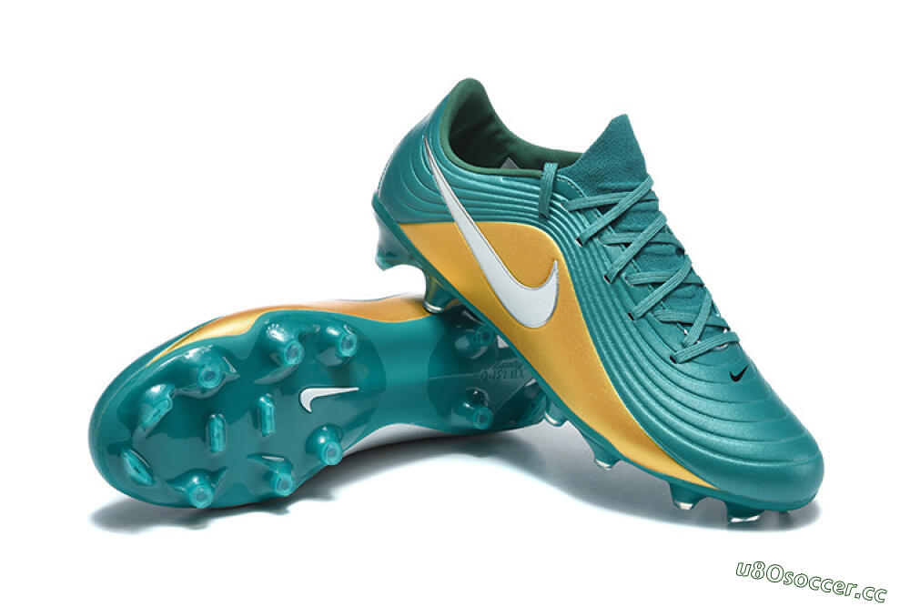 Men's Nike Tiempo Legend 11 Elite FG Firm Ground Low-Tops Football Boots - Teal/Sunset Yellow/Deep Teal 4