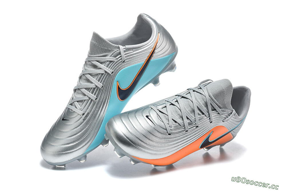 Men's Nike Tiempo Legend 11 Elite FG Firm Ground Low-Tops Football Boots - Silver/Bright Orange/Black 6