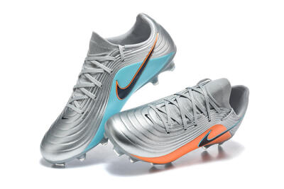 Men's Nike Tiempo Legend 11 Elite FG Firm Ground Low-Tops Football Boots - Silver/Bright Orange/Black