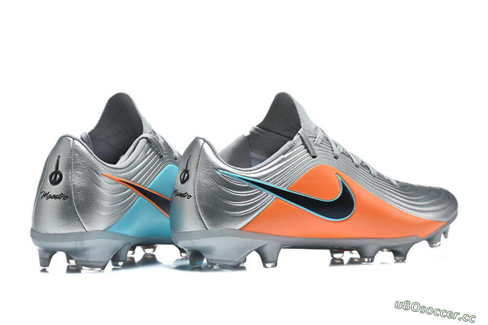 Men's Nike Tiempo Legend 11 Elite FG Firm Ground Low-Tops Football Boots - Silver/Bright Orange/Black 9