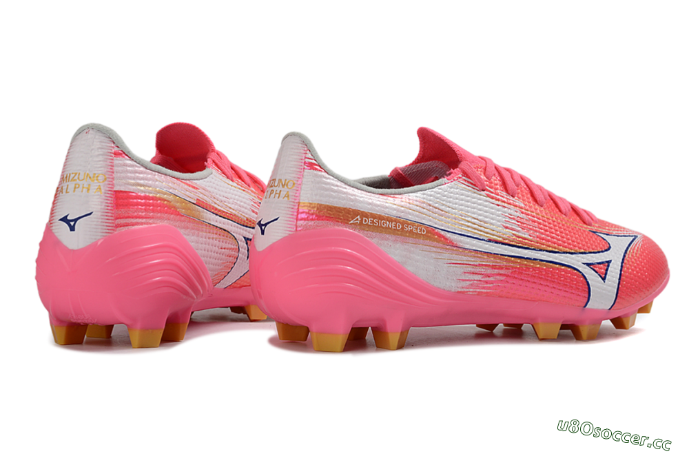Men's Mizuno Alpha 3 FG Firm Ground Low-Tops Football Boots - Pink/Bright Pink/White 6