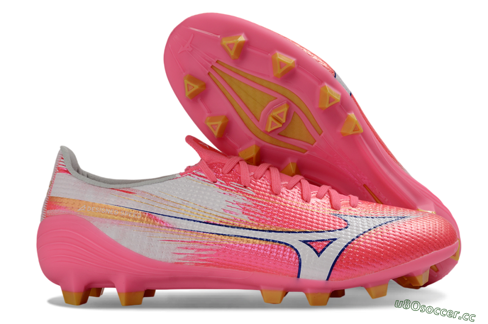 Men's Mizuno Alpha 3 FG Firm Ground Low-Tops Football Boots - Pink/Bright Pink/White 2