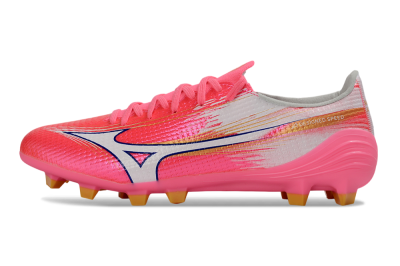 Men's Mizuno Alpha 3 FG Firm Ground Low-Tops Football Boots - Pink/Bright Pink/White