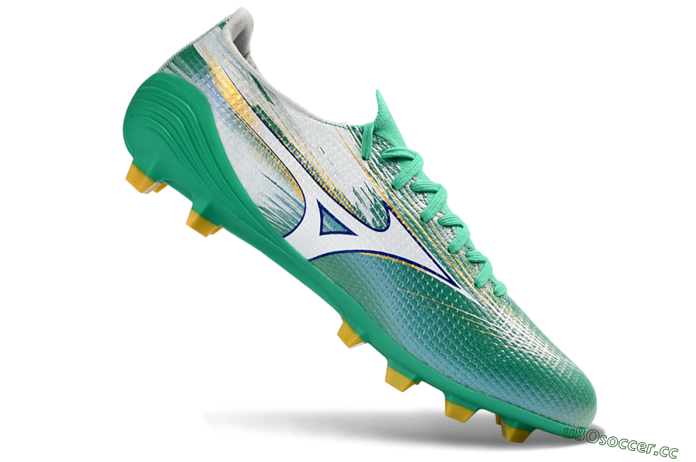 Mizuno Alpha 3 FG Firm Ground Low-Tops Football Boots - Green/Aqua Breeze/Sunny Yellow 4