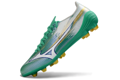 Mizuno Alpha 3 FG Firm Ground Low-Tops Football Boots - Green/Aqua Breeze/Sunny Yellow