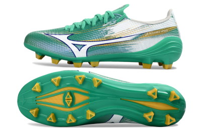 Mizuno Alpha 3 FG Firm Ground Low-Tops Football Boots - Green/Aqua Breeze/Sunny Yellow